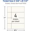 imageAvery Printable Rectangle Tickets 234quot x 812quot Matte Ivory Cardstock LaserInkjet Printable 40 Total40 cards