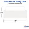 imageAvery Ultra Tabs File Tabs 3quot x 15quot 2Side Writable White SelfAdhesive 24 Per Pack 48 Total 2Pack of 74776