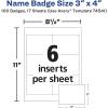 imageClipStyle Name Badge Holder with LaserInkjet Insert Top Load 4 x 3 White 100Box200 name tags