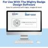 imageThe Mighty Badge by Avery 1quot x 3quot Silver Name Tags 4 ID Badges 32 Inserts for Inkjet Printers 712014 Badges