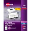imageAvery Customizable Name Badges Magnet Style 3quot x 4quot Clear Name Tag Holders White LaserInkjet Printable Inserts 24 Total 8780White