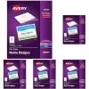 imageAvery Customizable Name Badges Pin Style 3quot x 4quot Clear Name Tag Holders White LaserInkjet Printable Inserts 100 Total 74540100 Pack of 5