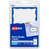 imageAvery Customizable Name Tags 213quot x 338quot White with Blue Border 6 Packs of 100 600 Removable Name Badges Total 44144Blue Border