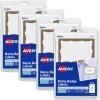 imageAvery Customizable Name Tags 213quot x 338quot White with Blue Border 6 Packs of 100 600 Removable Name Badges Total 44144Gold