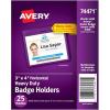 imageAvery Heavy Duty Badge Holders 3quot x 4quot 25 Horizontal ID Badge Holders 7447125 Pack of 12
