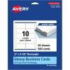 imageAvery Printable Rectangle Business Cards Sure Feed Technology 2quot x 312quot Glossy White Cardstock PrintToTheEdge LaserInkjet Printable 100 Total500 cards