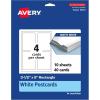 imageAvery Printable Rectangle Cards 35quot x 5quot Matte White Cardstock PrinttotheEdge LaserInkjet Cards 200 Total40 cards