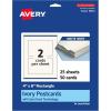 imageAvery Printable Rectangle Cards Sure Feed Technology 4quot x 6quot Matte Ivory Cardstock PrinttotheEdge LaserInkjet 50 Total Great for Postcards and Thank You Cards50 cards