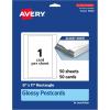imageAvery Printable Rectangle Postcards 6quot x 11quot Glossy White Cardstock LaserInkjet Cards 25 Total50 cards