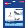 imageAvery Printable Rectangle Postcards Sure Feed Technology 6quot x 9quot Glossy White Cardstock PrintToTheEdge LaserInkjet Cards 50 Total10 cards