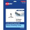 imageAvery Printable Rectangle Quarter Fold Greeting Cards 425quot x 55quot Glossy White Cardstock LaserInkjet 25 Total Great for Thank You Cards Event Invitations and More50 cards