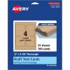 imageAvery Printable Rectangle Tent Cards Sure Feed Technology 2quot x 35quot Kraft Brown Cardstock PrintToTheEdge LaserInkjet Printable 100 Total Great for Table Talkers Promotional Signs and More100 cards