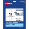 imageAvery Printable Rectangle Tickets 134quot x 512quot Glossy White Cardstock LaserInkjet Printable 500 Total500 cards