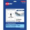 imageAvery Printable Round Tags Sure Feed Technology 3quot Diameter Matte White Cardstock PrintToTheEdge LaserInkjet Printable 60 Total Great for Custom Gift or Branding Tags60 cards