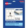 imageAvery Printable Square Business Cards Sure Feed Technology 25quot x 25quot Ivory Cardstock PrinttotheEdge LaserInkjet Cards 450 Total225 cards