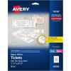 imageAvery Printable Tickets with TearAway Stubs 175quot x 55quot Matte White 500 Blank Tickets for Laser and Inkjet Printers 16795Pack of 5