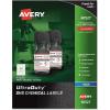 imageAvery UltraDuty GHS Chemical Labels for Pigment Inkjet Printers Waterproof UV Resistant 1x 25 Pack of 600 605271 x 212