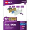 imageThe Mighty Badge by Avery 1quot x 3quot Gold Name Tags 10 ID Badges 80 Inserts for Inkjet Printers 71203One Size