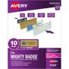 imageThe Mighty Badge by Avery 1quot x 3quot Gold Name Tags 10 ID Badges 80 Inserts for Laser Printers 7120410 badges