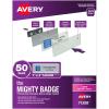 imageThe Mighty Badge by Avery 1quot x 3quot Magnetic Name Tags 50 Silver Name Badges 120 Customizable Inserts 7120850 Badges