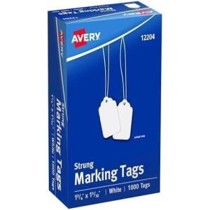 imageAvery 12204 MediumWeight White Marking Tags 1 34 x 1 332 Box of 1000One Size Pack of 6