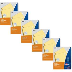 imageAvery Big Tab Insertable Dividers for 3 Ring Binders 5Tab Sets Buff Paper Clear Tabs 6 Binder Divider Sets 26177