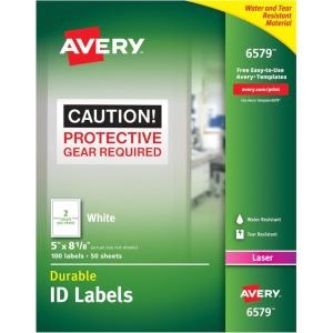 imageAvery Durable White Cover Up ID Labels for Laser Printers 0625quot x 3quot Pack of 1600 65775 x 818