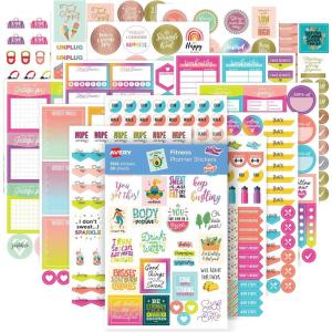 imageAvery Fitness Planner Stickers Pack 30 Sheets Health and Fitness 1362 Stickers for Your Planner Journal or Calendar 6787