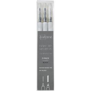 imageAvery MarksALot Permanent Markers Ultra Fine Tip Water and Wear Resistant 3 Black Markers 09230Black