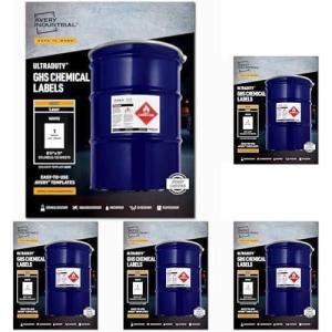 imageAvery UltraDuty GHS Chemical Labels for Laser Printers Waterproof UV Resistant 85 x 11 50 Pack 605015