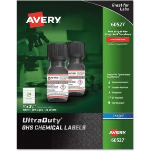imageAvery UltraDuty GHS Chemical Labels for Pigment Inkjet Printers Waterproof UV Resistant 1x 25 Pack of 600 605271 x 212