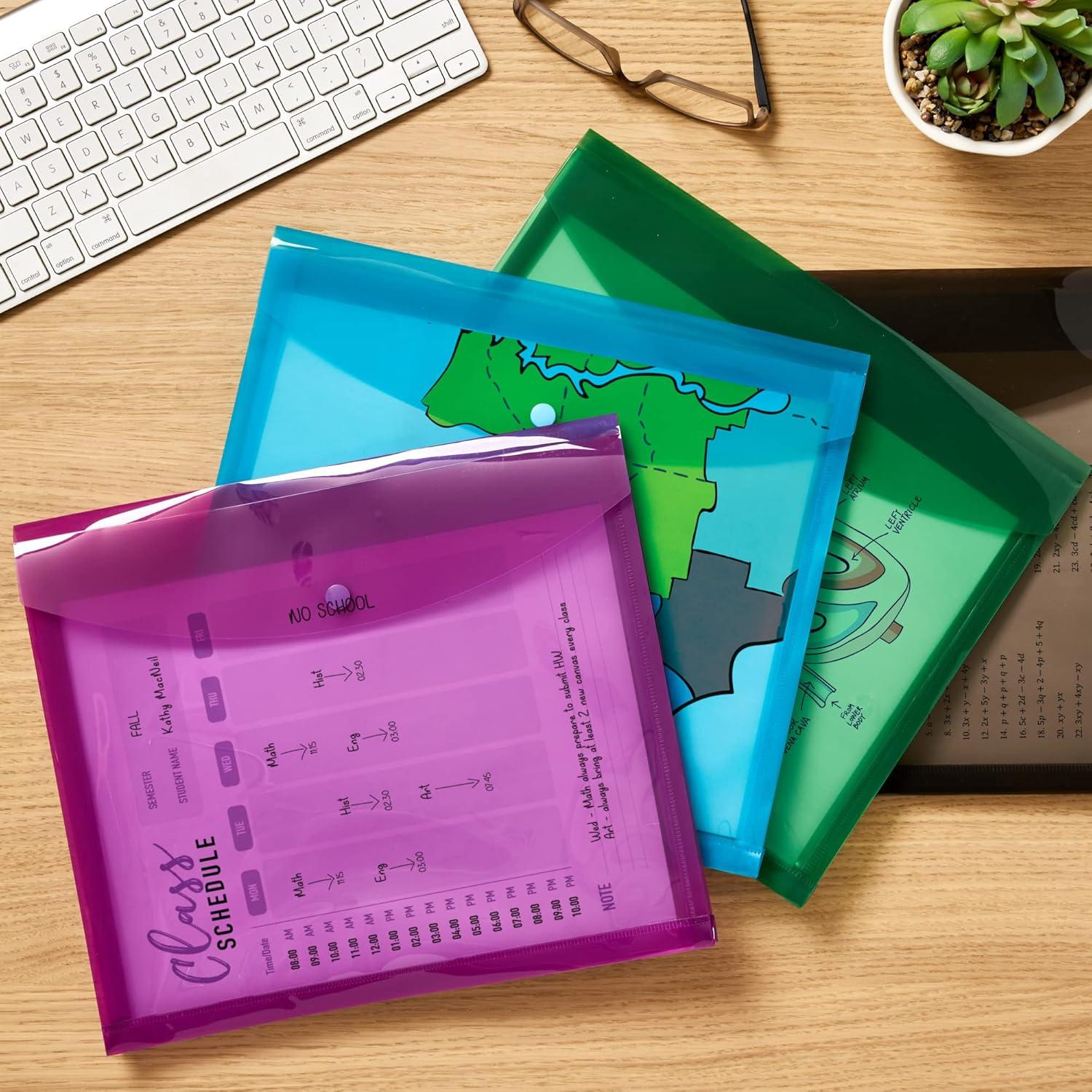 imageAvery Document Holder Envelope Holds 450 LetterA4Size Sheets 4Color 4Pack 73556Assorted