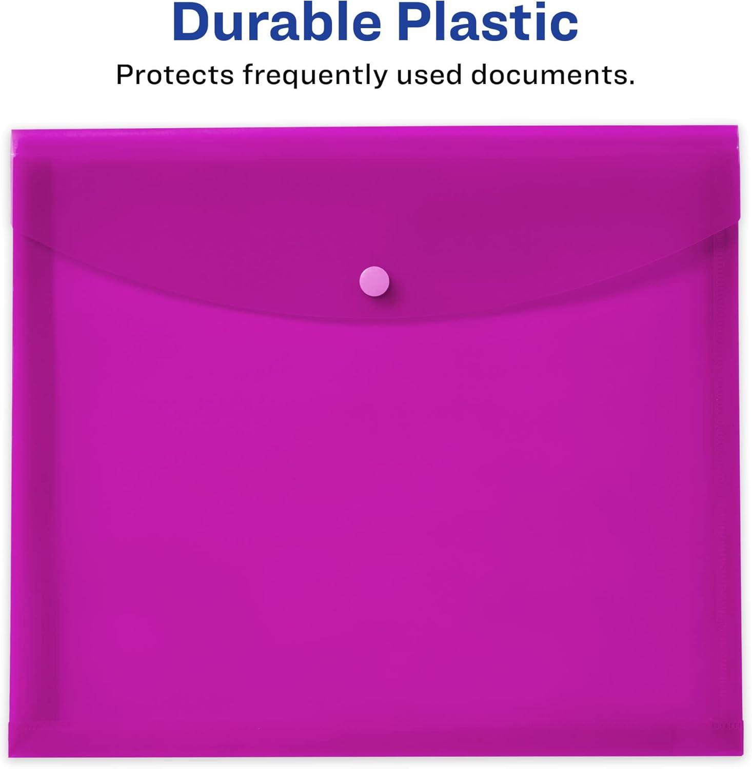 imageAvery Document Holder Envelope Holds 450 LetterA4Size Sheets 4Color 4Pack 73556Assorted