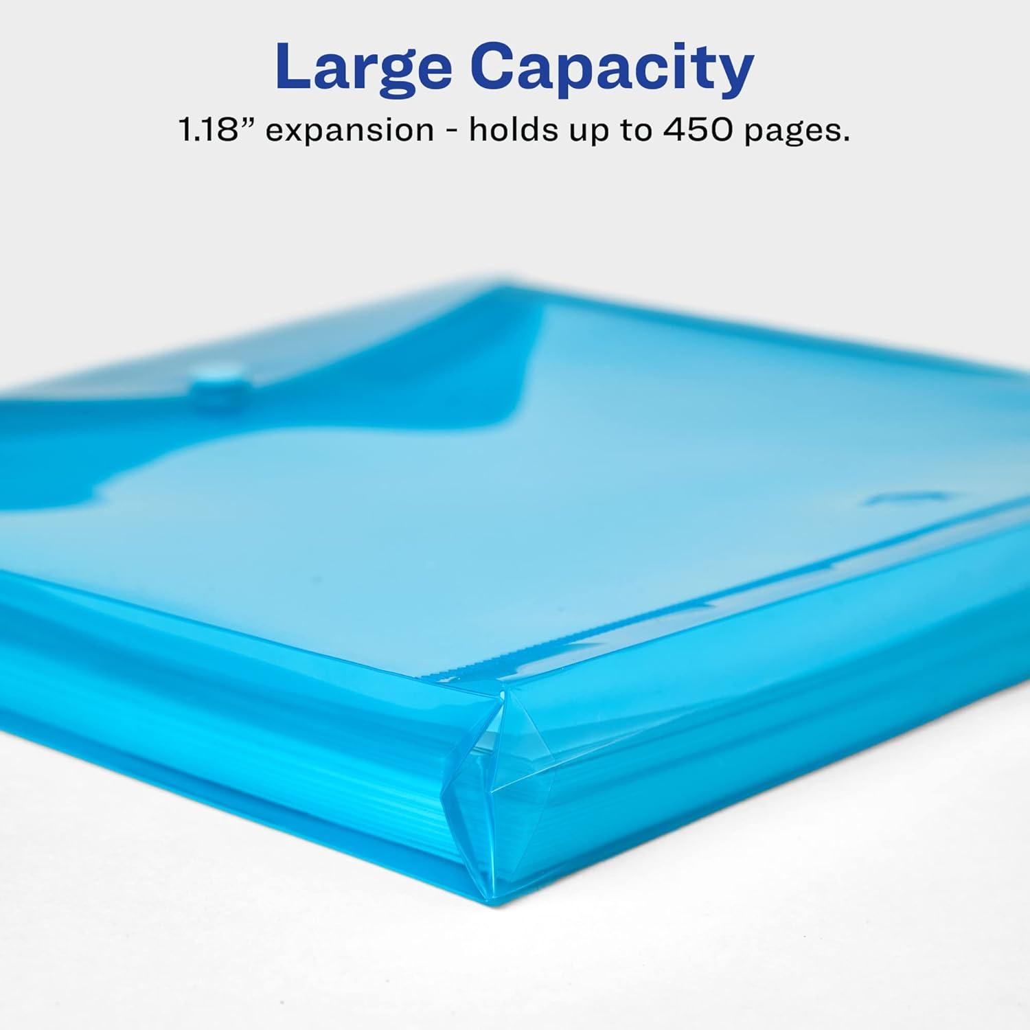 imageAvery Document Holder Envelope Holds 450 LetterA4Size Sheets 4Color 4Pack 73556Assorted