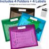 imageAvery Document Holder Envelope Holds 450 LetterA4Size Sheets 4Color 4Pack 73556Assorted