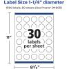 imageAvery Durable Waterproof Round Labels Sure Feed Technology 125quot Diameter 300 Total Oil and TearResistant Waterproof Labels PrinttoTheEdge LaserPigmentBased Inkjet Printable1 500 labels