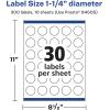 imageAvery Durable Waterproof Round Labels Sure Feed Technology 125quot Diameter 300 Total Oil and TearResistant Waterproof Labels PrinttoTheEdge LaserPigmentBased Inkjet Printable300 labels