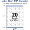 imageAvery Durable Waterproof Round Labels Sure Feed Technology PrinttoTheEdge 15quot Diameter 100 Total Oil and TearResistant Waterproof LaserPigmentBased Inkjet Printable1 000 labels
