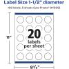 imageAvery Glossy Clear Round Labels with Sure Feed 15quot Diameter 200 Glossy Clear Labels PrinttoTheEdge LaserInkjet Printable100 labels