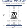 imageAvery Glossy Clear Square Labels Sure Feed Technology 15quot x 15quot 200 Glossy Clear Labels PrinttoTheEdge LaserInkjet Printable500 labels