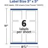 imageAvery Glossy Clear Square Labels with Sure Feed 3quot x 3quot 30 Glossy Clear Labels PrinttoTheEdge LaserInkjet Printable600 labels