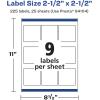 imageAvery Glossy White Square Labels Sure Feed Technology 25quot x 25quot 90 Glossy White Labels Permanent Adhesive LaserInkjet Printable225 labels