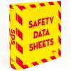 imageAvery HeavyDuty Industrial SDS Binder 15 OneTouch EZD Rings 400Sheet Capacity YellowRed Border 189502