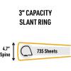 imageAvery HeavyDuty Industrial SDS Binder 15 OneTouch EZD Rings 400Sheet Capacity YellowRed Border 189503