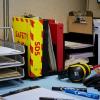 imageAvery HeavyDuty Industrial SDS Binder 15 OneTouch EZD Rings 400Sheet Capacity YellowRed Border 189503