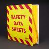 imageAvery HeavyDuty Industrial SDS Binder 15 OneTouch EZD Rings 400Sheet Capacity YellowRed Border 189503
