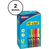 imageAvery HiLiter DeskStyle Highlighters Chisel Tip 12 Highlighters Assorted Colors 2 Packs 25601