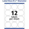 imageAvery High Visibility Printable Round Labels with Sure Feed 25quot Diameter White Laser Printer 300 per Pack 2 Packs 600 Customizable Blank Labels Total 45294300 labels