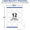 imageAvery High Visibility Printable Round Labels with Sure Feed 25quot Diameter White Laser Printer 300 per Pack 2 Packs 600 Customizable Blank Labels Total 45294600 labels