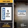 imageAvery Industrial Outdoor Vinyl Sign Labels 35quot x 5quot Permanent Laser Printable White 100 Blank Signs 61550